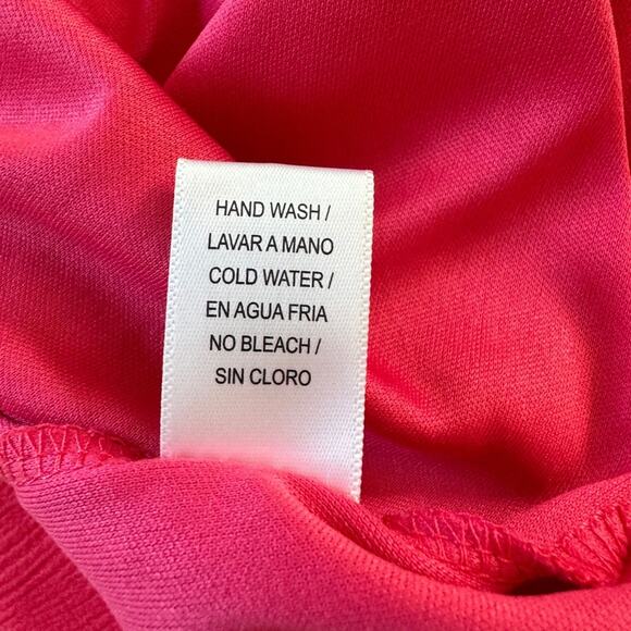 Naïf Coral Pink 3/4 Sleeve Crochet Shift Tunic Mini Dress - Picture 9 of 9